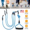 3 Dog Leash Traction Rope Walking Training Lead with Padded Handle 4.6ft 360° Swivel No-Tangle