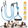 3 Dog Leash Traction Rope Walking Training Lead with Padded Handle 4.6ft 360° Swivel No-Tangle