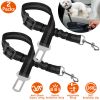2Pcs Dog Cat Car Safety Seatbelt Clip Adjustable Pet Harness Lead Car Seatbelt For Medium Small Dogs