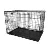 48inches Dogs Crate Folding Metal Pets Crates Double Door Puppy Cage Easy Set Up