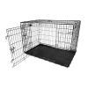 42inches Dogs Crate Folding Metal Pets Crates Double Door Puppy Cage Easy Set Up