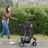 3 Wheels Pet Stroller Foldable Carrier Strolling Cart Travel Jogger Pet Stroller with Removable Liner Storage Basket for Dog Cat
