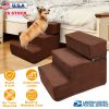 Dog Stairs Pet Step For Bed Couch Sofa Car 3 Steps Soft Foam Detachable Dogs Cats Climb Ladder