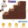 Dog Stairs Pet Step For Bed Couch Sofa Car 4 Steps Soft Foam Detachable Dogs Cats Climb Ladder