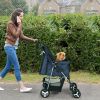 4 Wheels Pet Stroller Foldable Carrier Strolling Cart Travel Jogger Pet Stroller with Removable Liner Storage Basket for Dog Cat